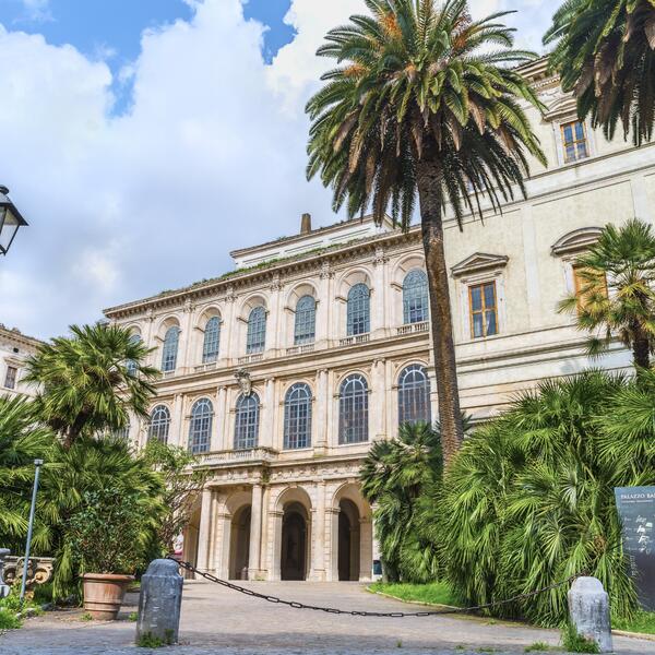 The Palace of the Sicilian Court in Rome, Italy, showcasing its grand architecture and historical significance.