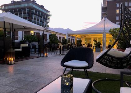 Roof top garden at Hotel Agora Palace